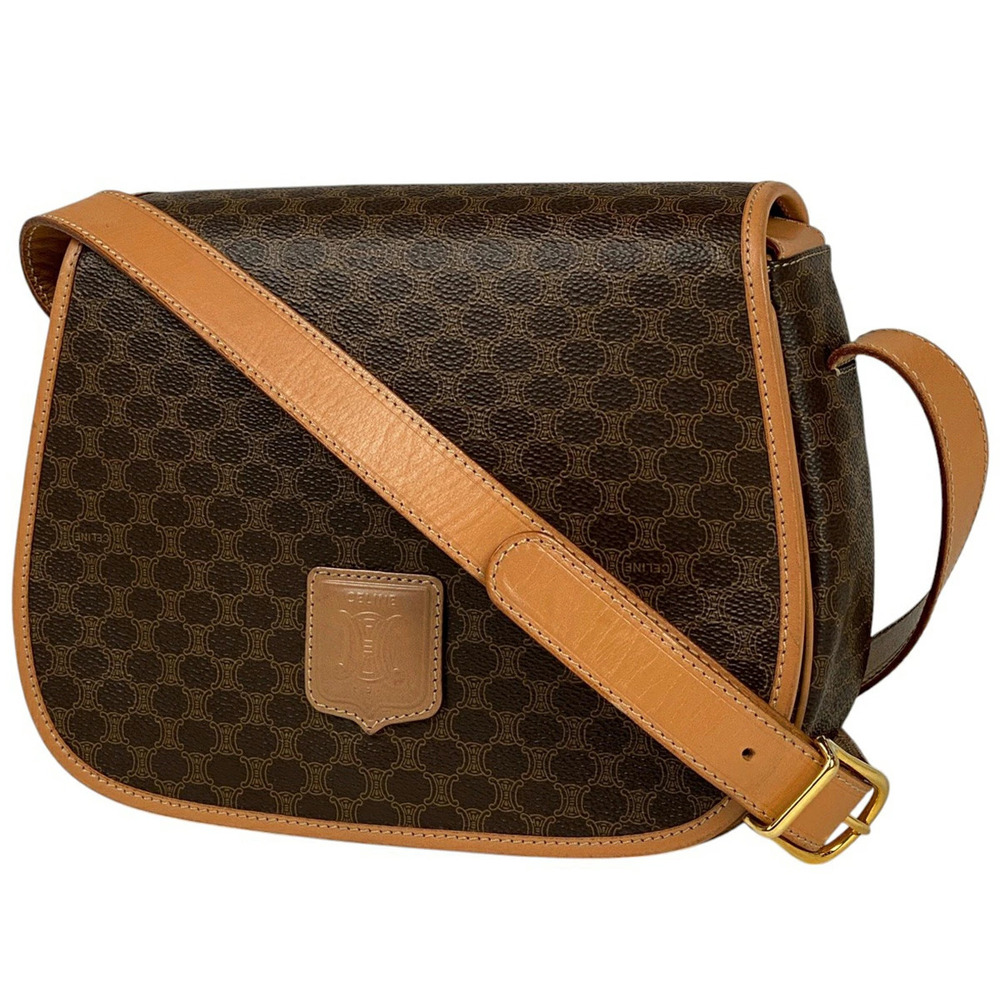 Celine Macadam shoulder bag cross Body Bum Crossbody Belt canvas brown